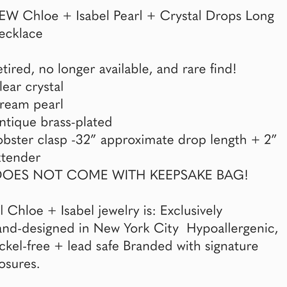 Chloe and isabel pearl and rhinestone long necklac - Picture 6 of 6